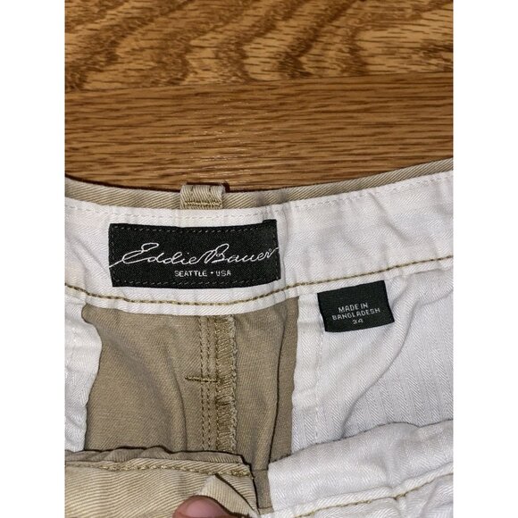 Eddie Bauer Mens Light Khaki Shorts Size 34 - Picture 2 of 3